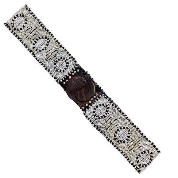Cocobelle x Anthropologie Timor Komodo Beaded Belt - 29.5” x 2.25” - One Size - Picture 7 of 9